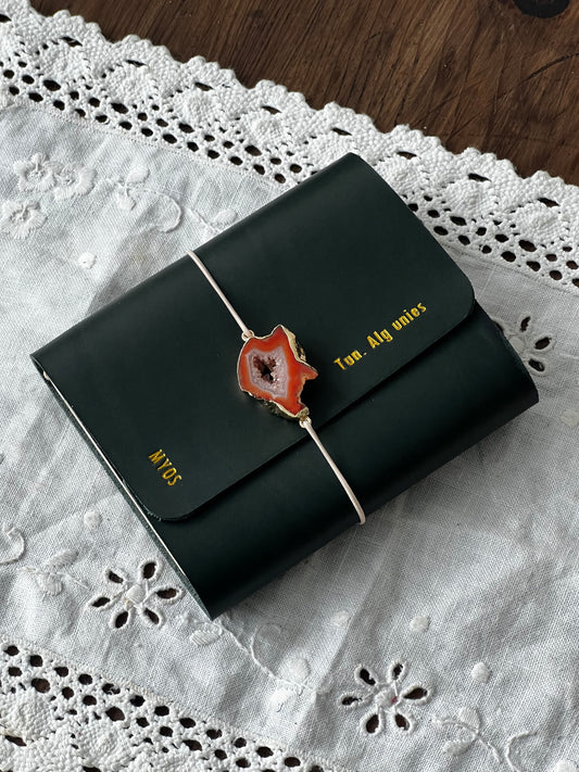 Journal en cuir passeport - Vert sapin