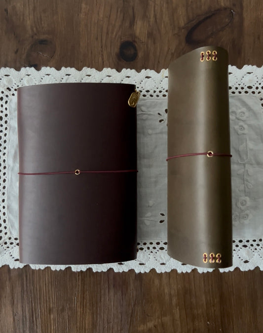 Journal en cuir passeport - Kaki