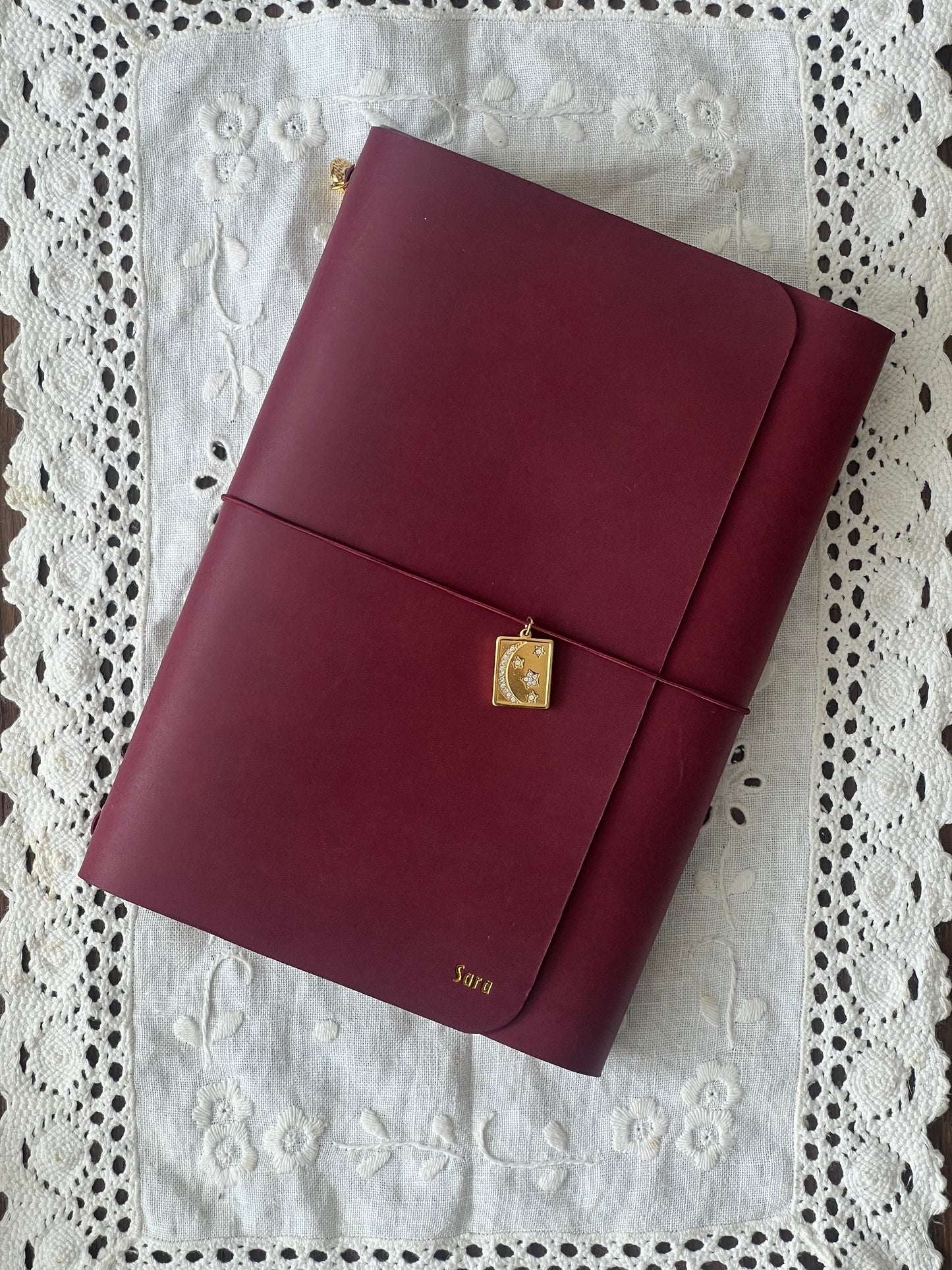 Journal en cuir A5 - Prune