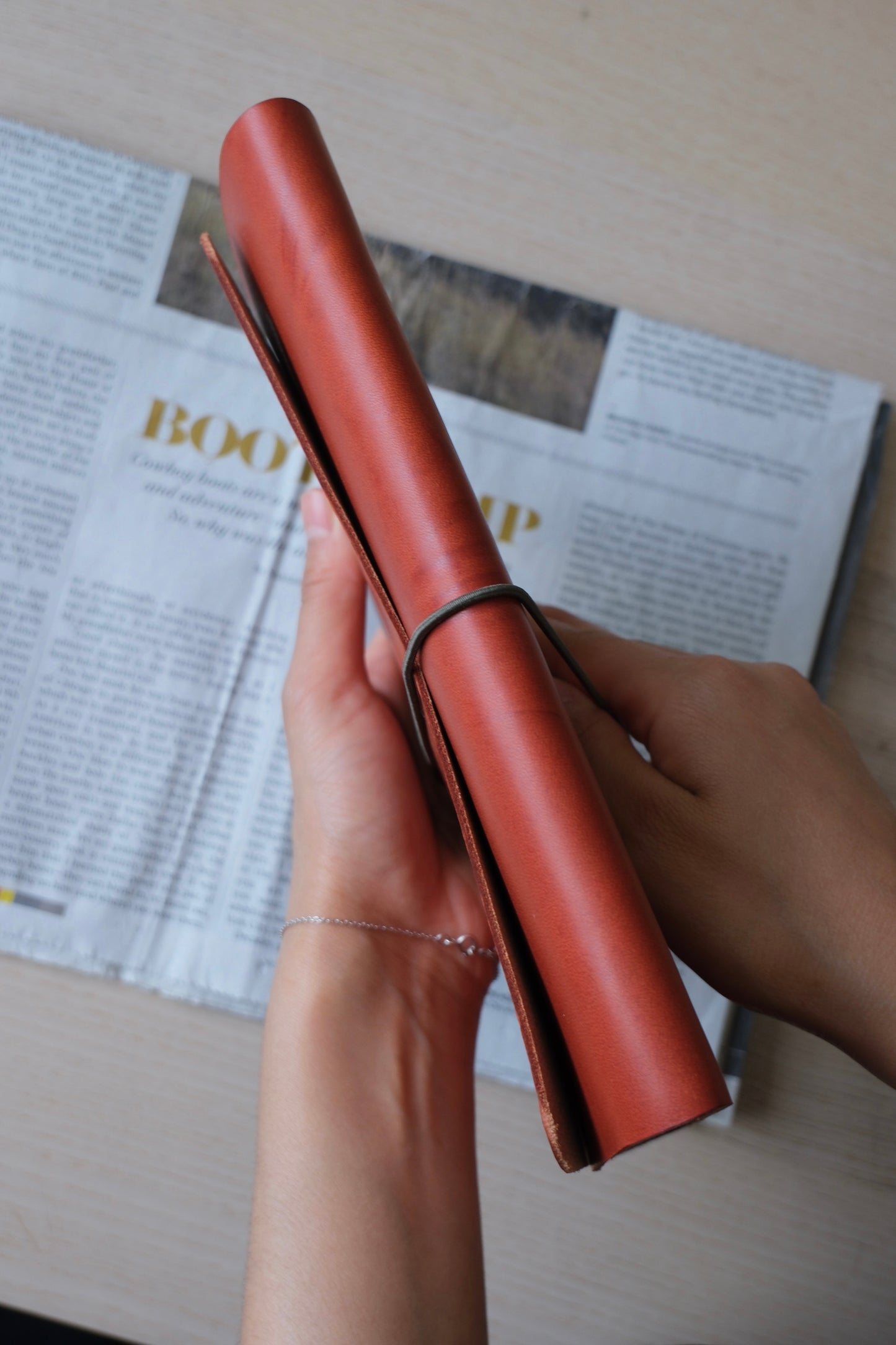 Journal en cuir A5 - Orange renard