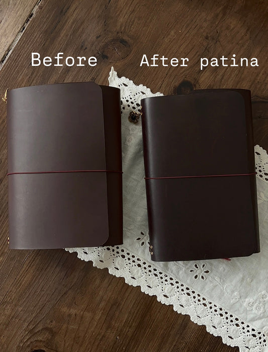 Journal en cuir passeport - Burgundy