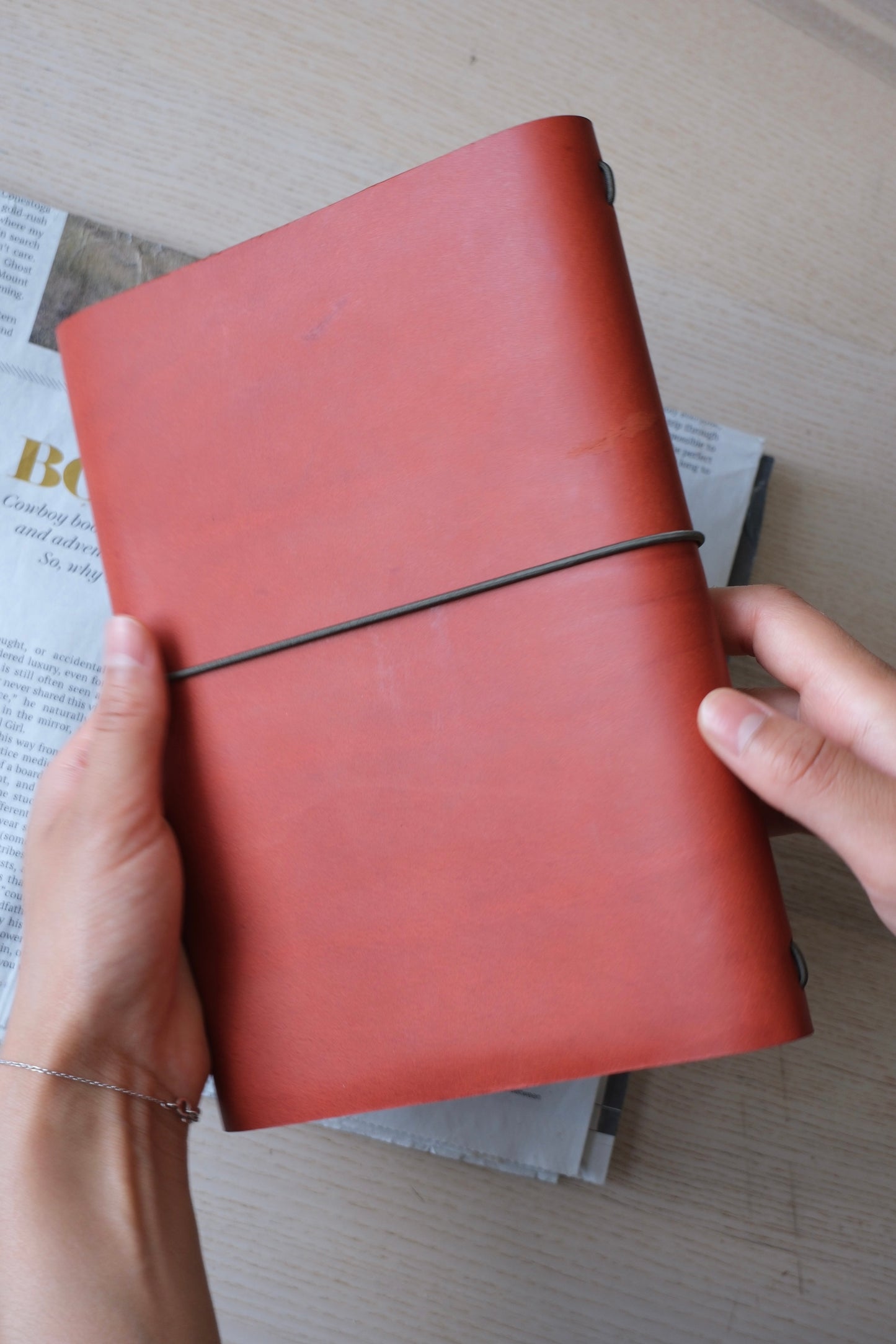 Journal en cuir A5 - Orange renard