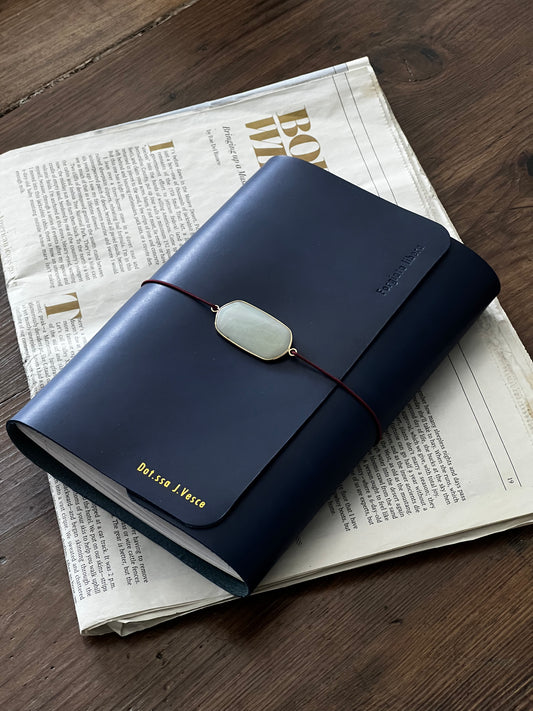Journal en cuir A4 - Bleu Navy