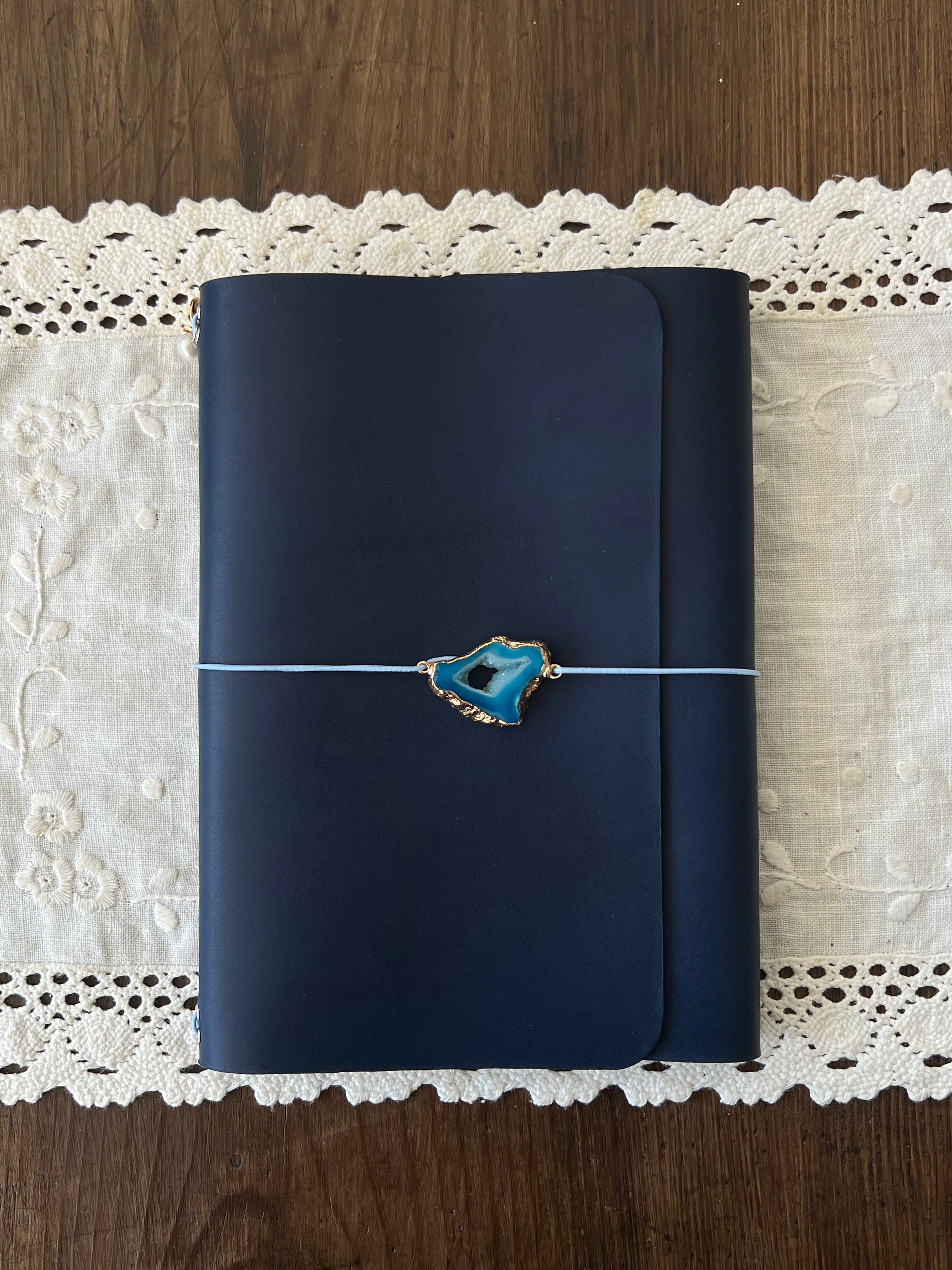 Journal en cuir A5 - Bleu navy