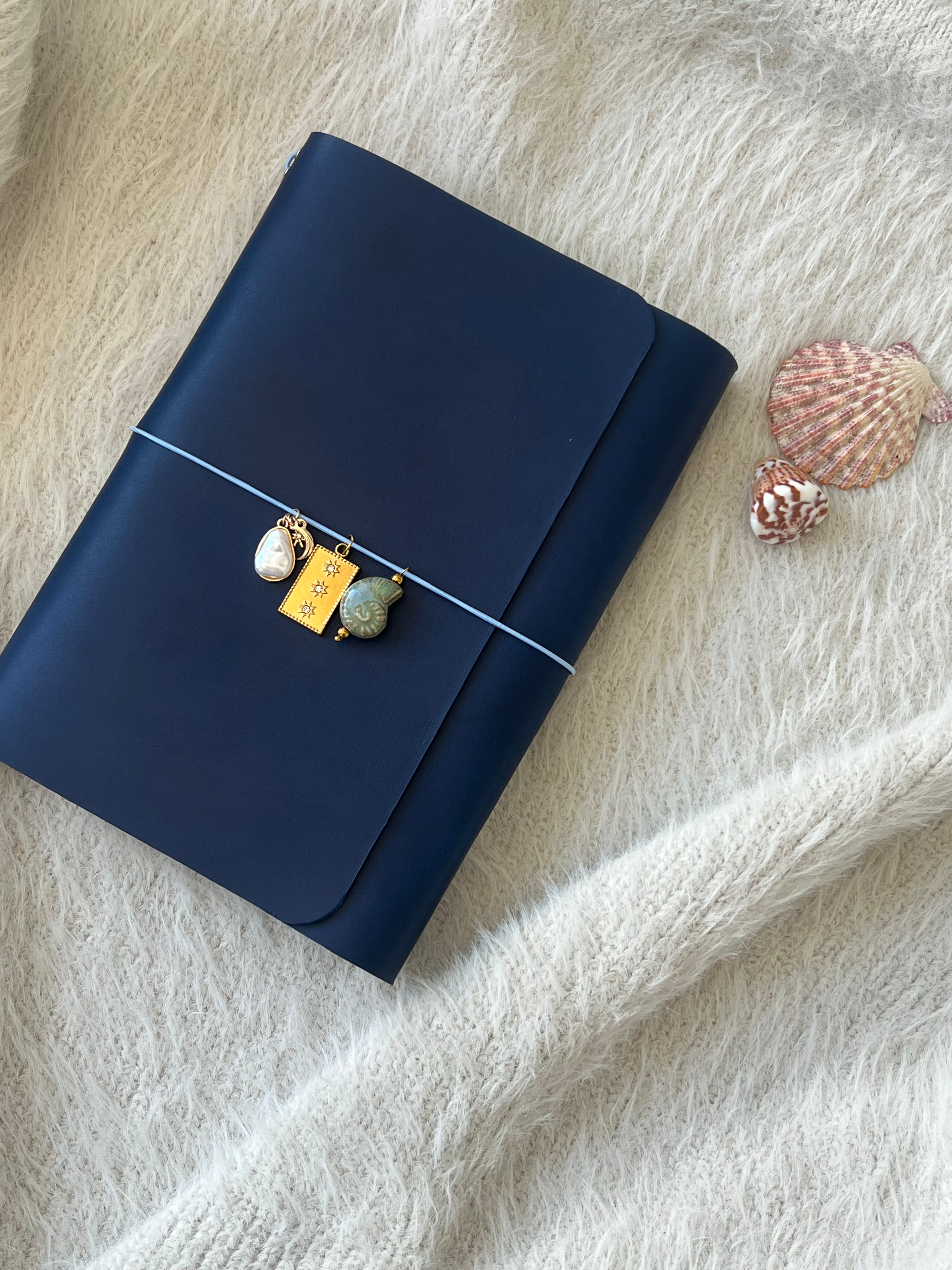 Journal en cuir A5 - Bleu navy