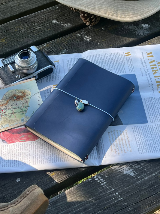 Journal en cuir A5 - Bleu navy