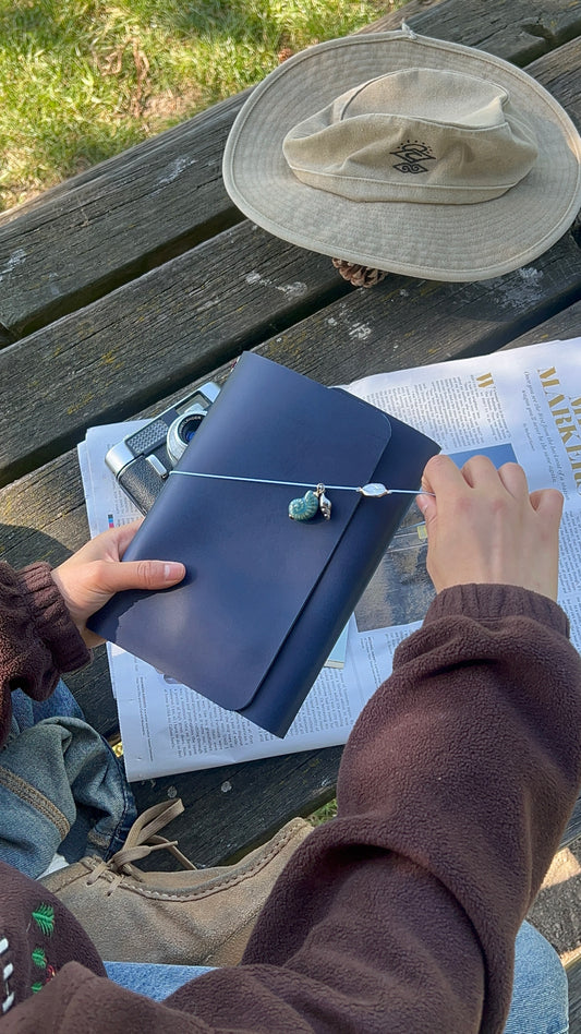 Journal en cuir A5 - Bleu navy