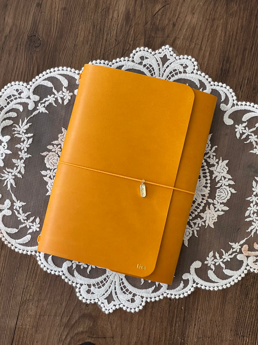 Journal en cuir A4 - Jaune