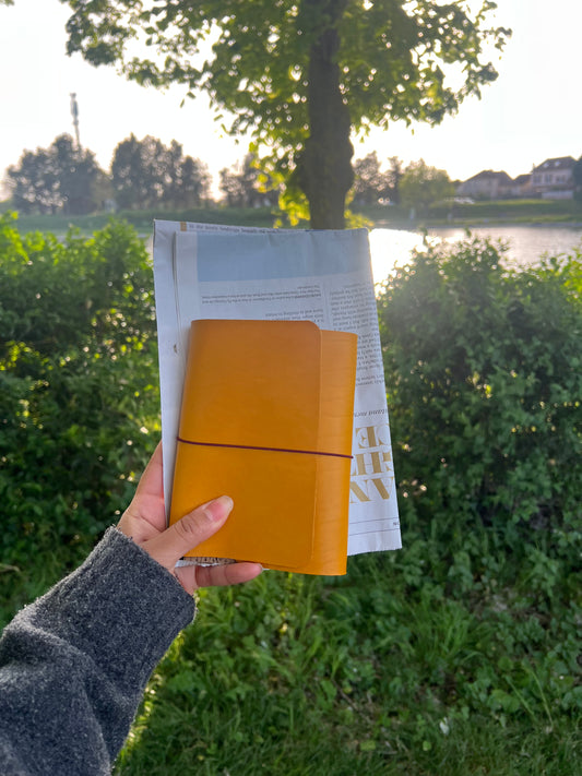 Journal en cuir A5 - Jaune