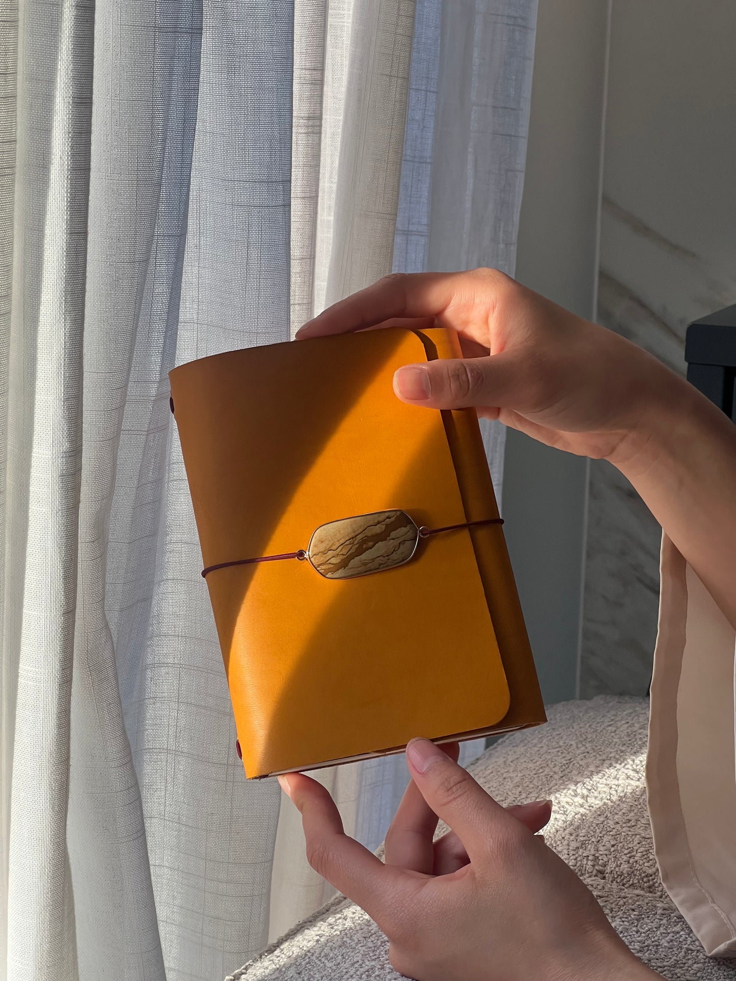 Journal en cuir A4 - Jaune