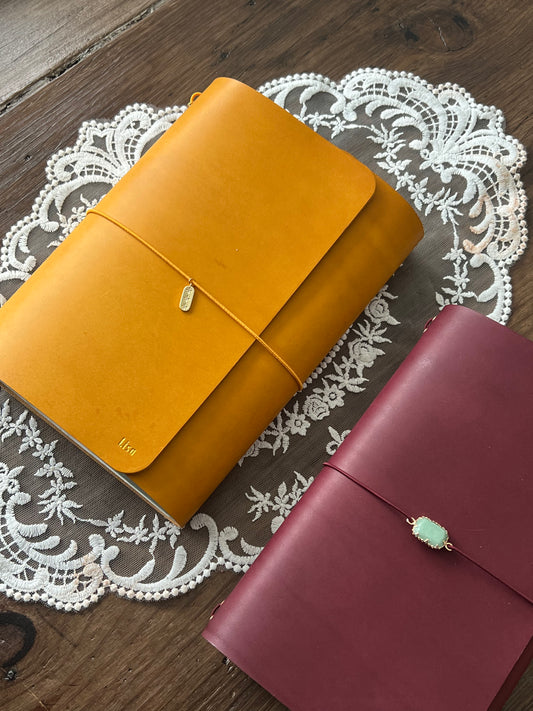 Journal en cuir A4 - Jaune
